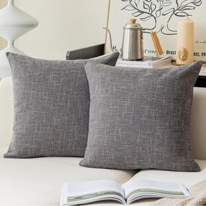 Euro Sham Gray Throw Pillow Covers Extra-Large 26x26” (2-pack)